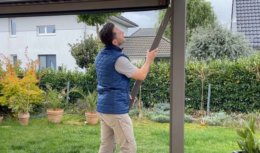 Montagefreundliches Wetterschutzrollo für Selbstaufbau